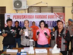 Kapolres Pematang Siantar Pimpin Pemusnahan Barang Bukti Sabu 42,25 Gram