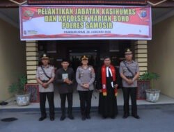 AKBP Rina Sry Nirwana Tarigan Lantik Kasi Humas dan Kapolsek Harian Boho Polres Samosir