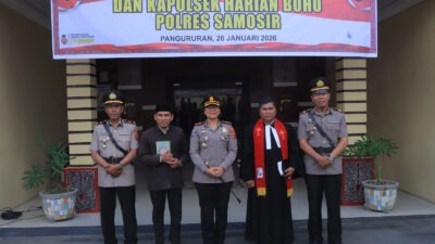 AKBP Rina Sry Nirwana Tarigan Lantik Kasi Humas dan Kapolsek Harian Boho Polres Samosir