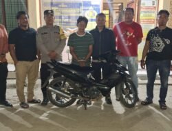 Polsek Bangun Ungkap Kasus Penggelapan Motor, Tersangka AK Diringkus di Depan Rumahnya
