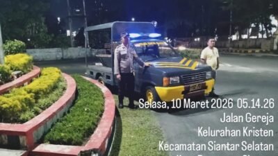 Antisipasi Guantibmas, Polsek Siantar Selatan Patroli Asmara Subuh
