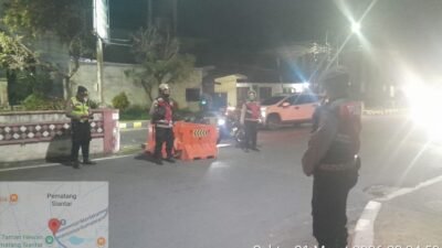 Sat Samapta Polres Pematang Siantar Patroli Antisipasi Kemacetan Malam Hari Perayaan Idul Fitri 1447 H 