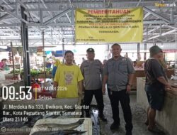 Cegah Tindak Pidana, Polsek Siantar Barat Patroli di Pasar Horas