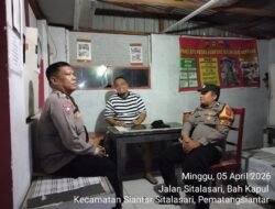 Cegah Kejahatan, Polsek Siantar Martoba Laksanakan Saling di Pos Kamling