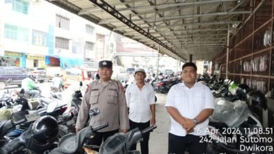 Cegah Guantibmas, Polsek Siantar Barat Patroli Pasar Horas