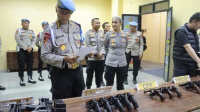 Kapolres Pematang Siantar Dampingi Divpropam Mabes Polri Cek Senpi Milik Dinas
