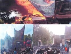 Tiga Rumah Batak di Kecamatan Simanindo, Samosir Ludes Terbakar, Kerugian Capai Rp2 Miliar.
