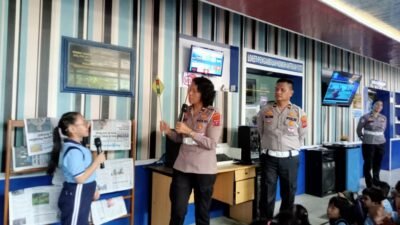 Sat Lantas Polres Pematang Siantar Edukasi Siswa Siswi SD Pentingnya Disiplin Berlalu Lintas Sejak Usia Dini