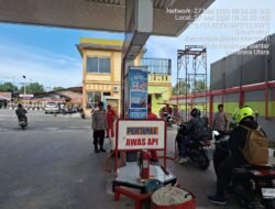 Bhabinkamtibmas Polsek Siantar Marihat Monitoring Penyaluran BBM di SPBU