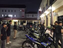 Pastikan Keamanan, Dimalam Hari Polres Pematangsiantar Amankan Tiga Sepeda motor Knalpot Brong