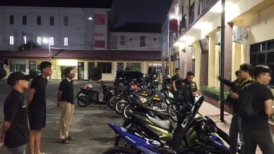 Pastikan Keamanan, Dimalam Hari Polres Pematangsiantar Amankan Tiga Sepeda motor Knalpot Brong