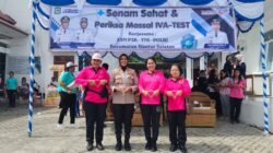 Kapolsek Siantar Selatan Hadiri Senam Sehat dan Periksa Massal IVA Test