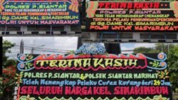 Polres Pematang siantar Dibanjiri Papan Bunga Ucapan Selamat Ungkap kasus Pencurian dan kekerasan