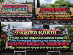 Polres Pematang siantar Dibanjiri Papan Bunga Ucapan Selamat Ungkap kasus Pencurian dan kekerasan