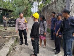 Polsek Siantar Utara Berikan Himbauan kepada Pekerja Rabat Beton di Gang Pinus