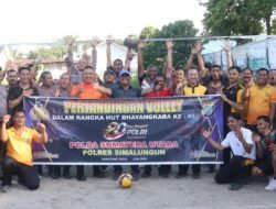 Sambut HUT Bhayangkara ke-80, Kapolres Simalungun Gelar Final Pertandingan Bola Voli Antar Personel