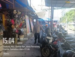 Polsek Siantar Barat Laksanakan Patroli di Pasar Horas Antisipasi 3C 