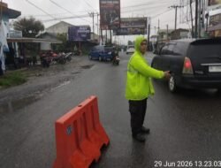 Sat Lantas Polres Pematangsianțar Urai Kemacetan Arus Lalin di Jalan Parapat