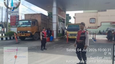 Pastikan Situasi Aman, Sat Samapta Polres Pematangsiantar, Monitoring Pengisian BBM di SPBU