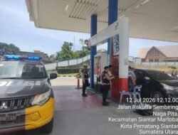 Antisipasi Guantibmas Sat Samapta Polres Pematang Siantar Monitoring Pengisian BBM di SPBU