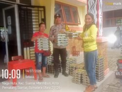 Polsek Siantar Marihat Hadiri Pendistribusian MBG kepada Warga Penerima B3