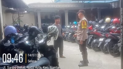 Antisipasi Guantibmas, Bhabinkamtibmas Polsek Siantar Marihat Sambangi Penyedia Lahan Parkir