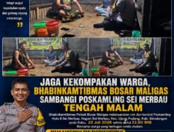 Jaga Kekompakan Warga, Bhabinkamtibmas Bosar Maligas Sambangi Poskamling Sei Merbau Tengah Malam