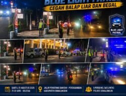 Malam Minggu Aman, Satlantas Polres Simalungun Gelar Blue Light Patrol Cegah Balap Liar dan Begal
