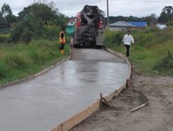 Janji Bupati Humbahas, Jalan Rabat Beton Menuju Gereja Dibangun Melalui CSR PT Thalenta