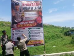 Polsek Siantar Martoba Pasang Spanduk Waspada Karhutla