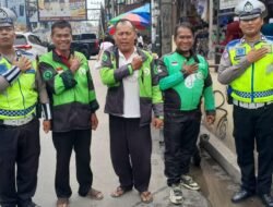 Sat Lantas Polres Pematang Siantar Sosialisasi Tertib Berlalu Lintas kepada Pengendara Ojol