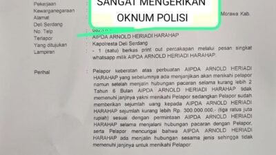 PENGGADUAN DUGAAN PENIPUAN OKNUM POLRI DILIMPAHKAN KE POLDA SUMATERA UTARA