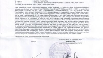 DUGAAN KEJAHATAN TENAGA KESEHATAN DI KLINIK ECONOLAB MEDAN DILAPORKAN KE POLDA SUMUT