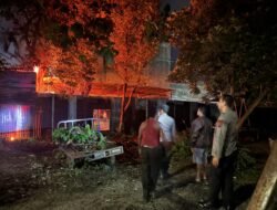 Kaposlek Sianțar Utara Cek TKP Kebakaran Bengkel Mobil di Jalan SM Raja