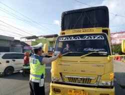 Sat Lantas Polres Pematangsiantar Edukasi Tertib Berlalu Lintas Kepada Komunitas Angkutan Barang