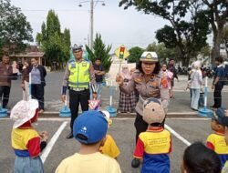 Polantas Karib Sambangi Dunia Anak, 70 Siswa biMBA AIUEO Belajar Tertib Lalu Lintas