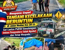 Cepat Tangani Kecelakaan di Jalan Medan Km 20-21 Tapian Dolok, Satlantas Polres Simalungun Olah TKP dan Atur Arus Lalu Lintas