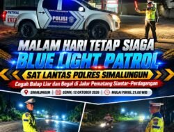Malam Hari Tetap Siaga, Blue Light Patrol Sat Lantas Polres Simalungun Cegah Balap Liar dan Begal di Jalur Pematang Siantar–Perdagangan