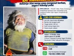 Pria Lansia Tanpa Identitas Ditemukan Meninggal di Hinalang, Polsek Purba Imbau Keluarga atau Warga yang Mengenal Segera Hubungi Polisi