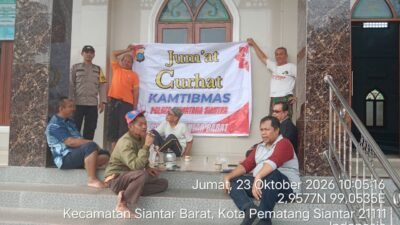 Polisi bersama masyarakat, Polsek Siantar Barat Jumat Curhat Kamtibmas di Mesjid Dakwah