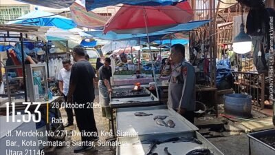 Antisipasi 3C, Polsek Siantar Barat Patroli Dipasar Horas