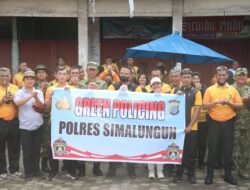 Green Policing Polres Simalungun: Kapolres, TNI dan Pemkab Bergotong Royong Bersihkan Pasar Pematang Raya